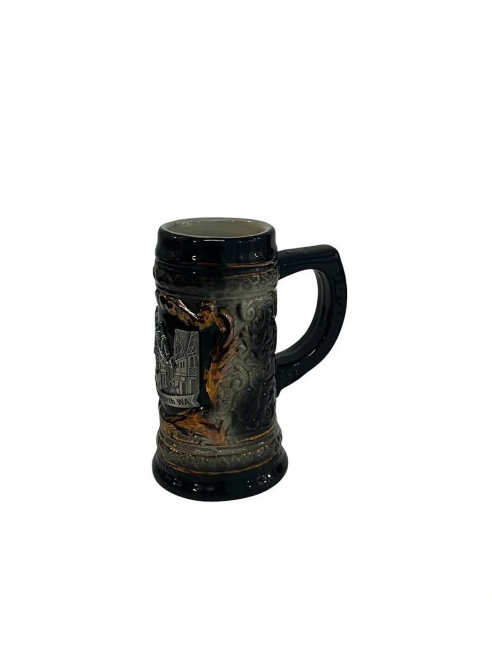 Leavenworth WA Mini Beer Stein Shot Glass Souvenir Bavarian Village Ceramic VTG